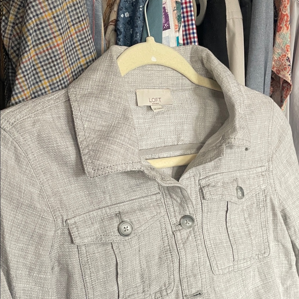 LOFT Women's Light Gray Jean Jacket